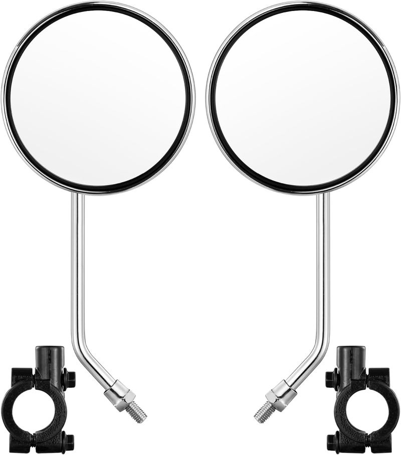 JULAI Bike Handlebar Rearview Mirror, Universal Adjustable Rotatable Vintage Safe Clear Mirror for Mountain Road Bike Bicycle ebike Motorcycle Scooter with 8mm Bolt (1 Pair Convex) - Image 1